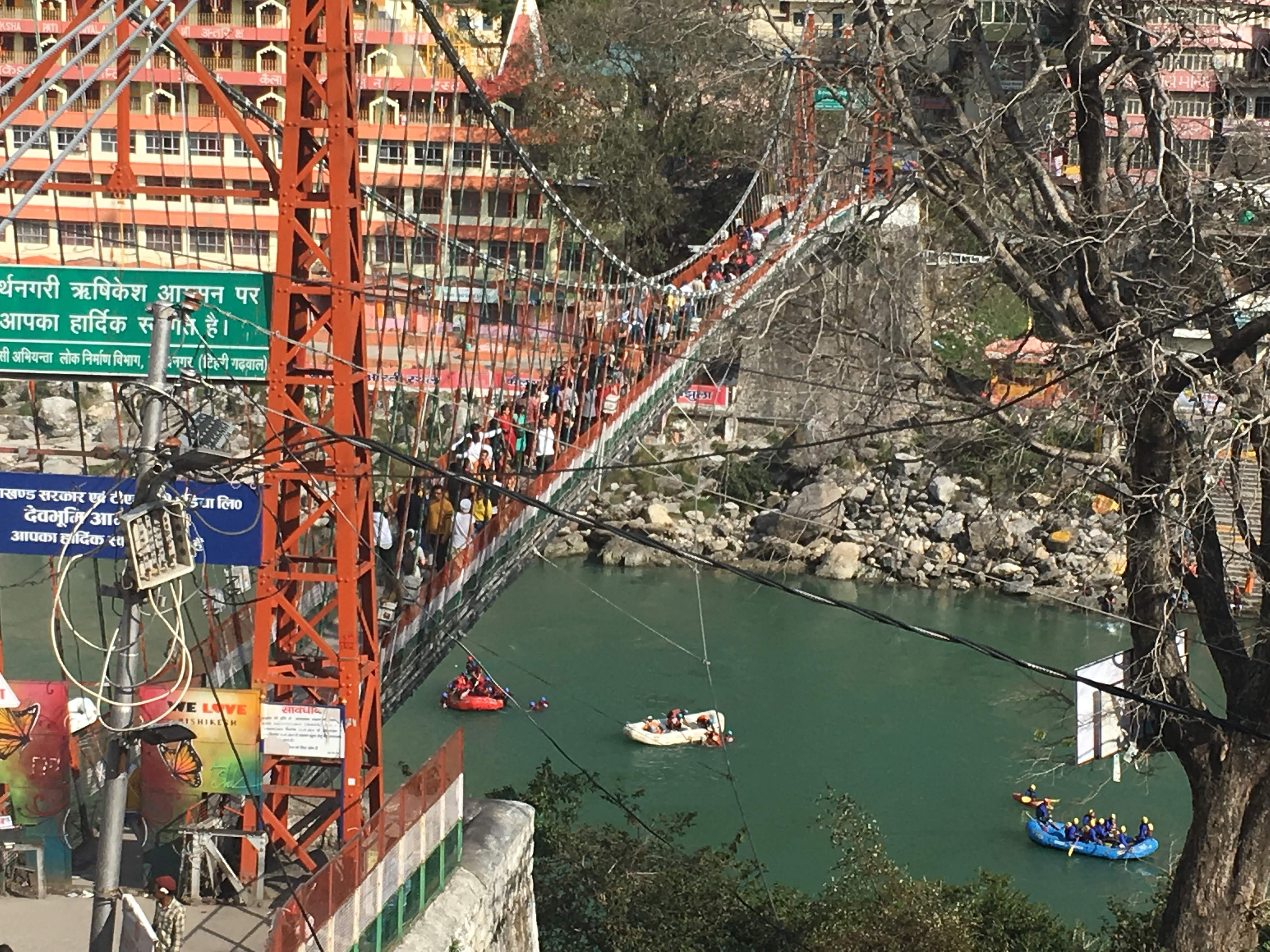Pedestrian Bridge over The Ganges- Rishikesh